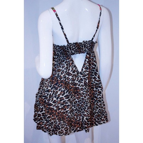 BETSEY  JOHNSON 732920T Cotton Lawn Chemise Leopard ( M ) - Picture 2 of 2